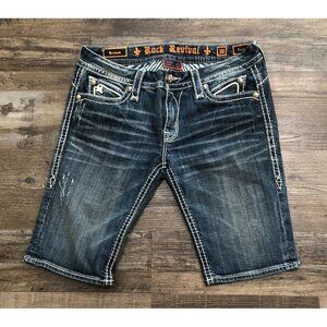 Rock Revival Dark Blue Denim Shorts